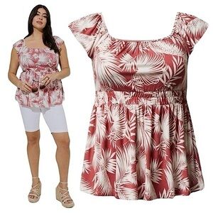 TORRID Super Soft Square Neck Cinched‎ Waist Babydoll Tank NWT